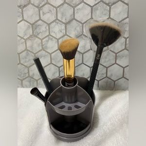 Grey Rotating Swivel Make-Up Brush Holder Pen Holder